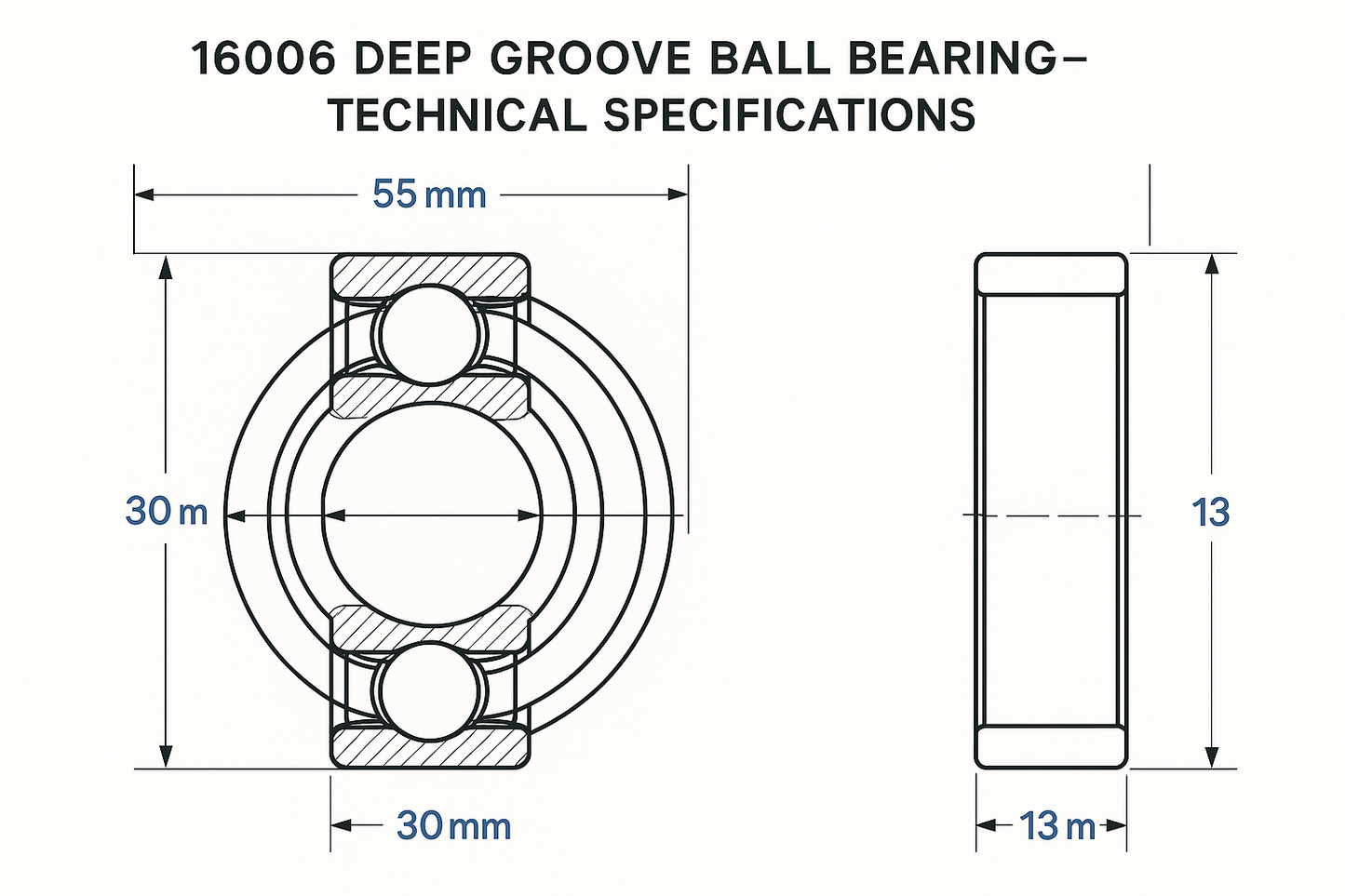 16006 Deep Groove Ball Bearing Dimensions