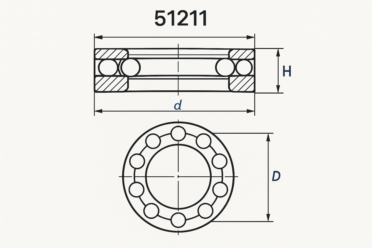 512111 Thrust Ball Bearing Dimensions