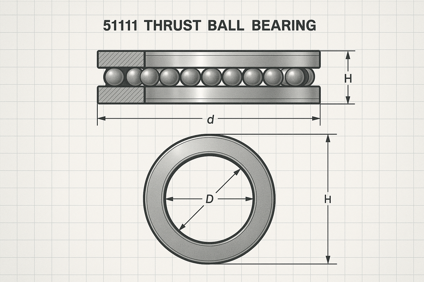 51111 Thrust Ball Bearing Dimensions 