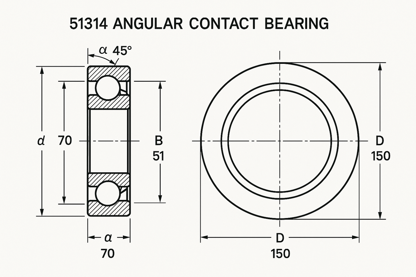 51314 Angular Contact Bearing Dimensions