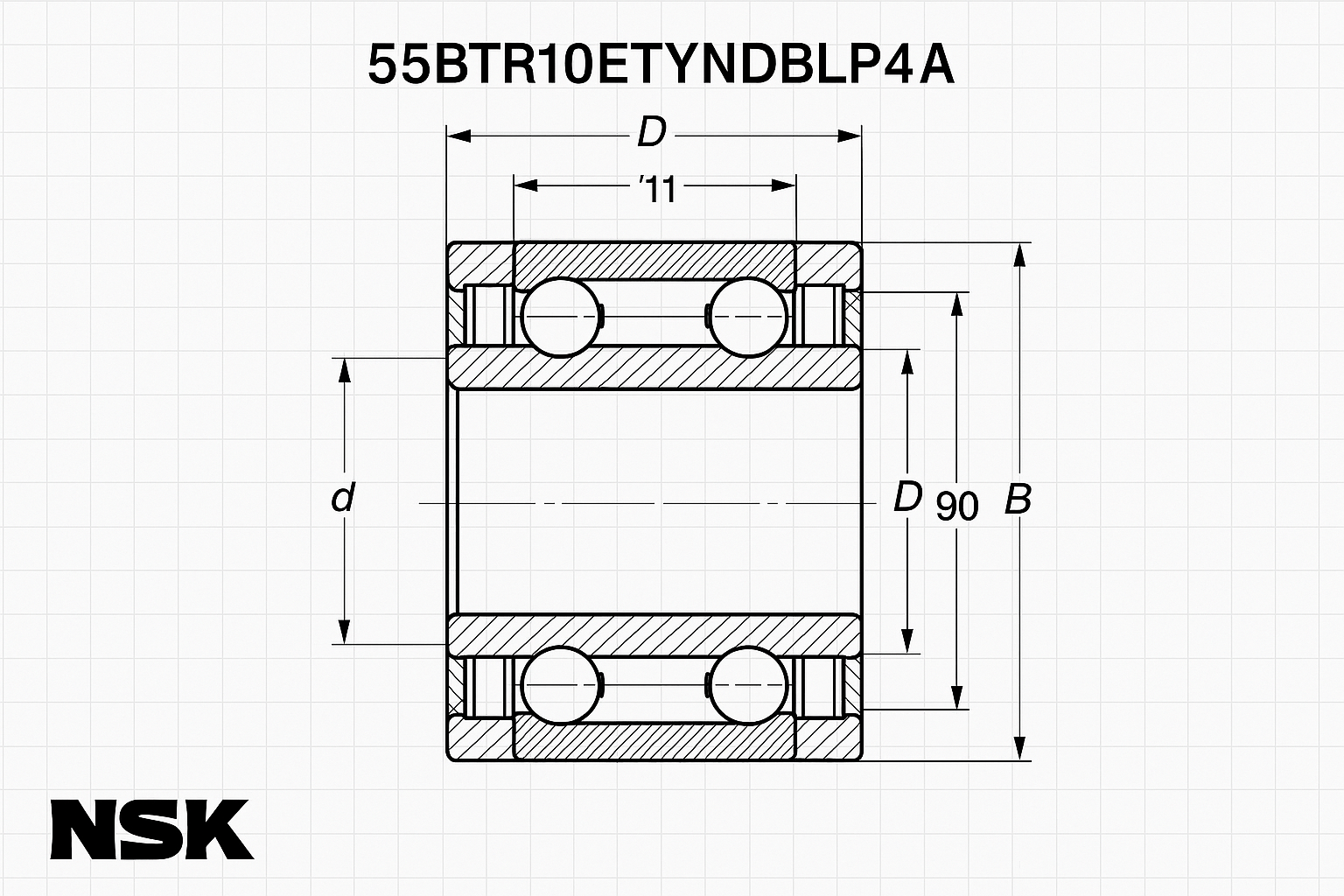 Dimensions of NSK bearing 