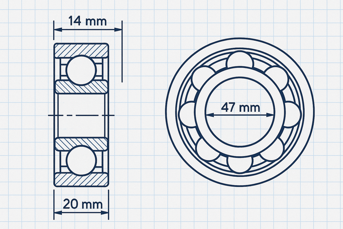 6204 deep groove ball bearing dimensions