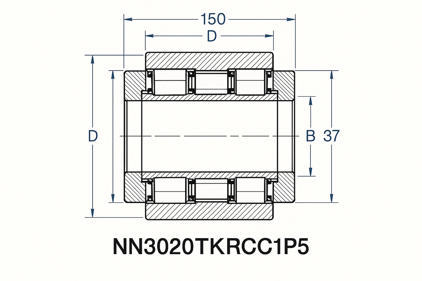 NN3020TKRCC1P5 Cylindrical Roller bearing NN30 18-52 series dimensions