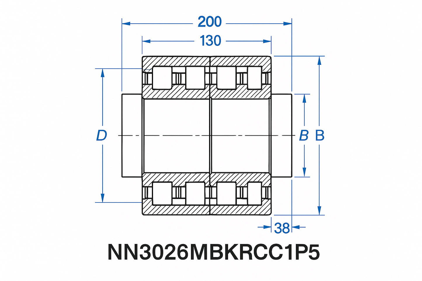 NN3026MBKRCC1P5 Cylindrical Roller bearing NN30 18-52 series DIMENSIONS