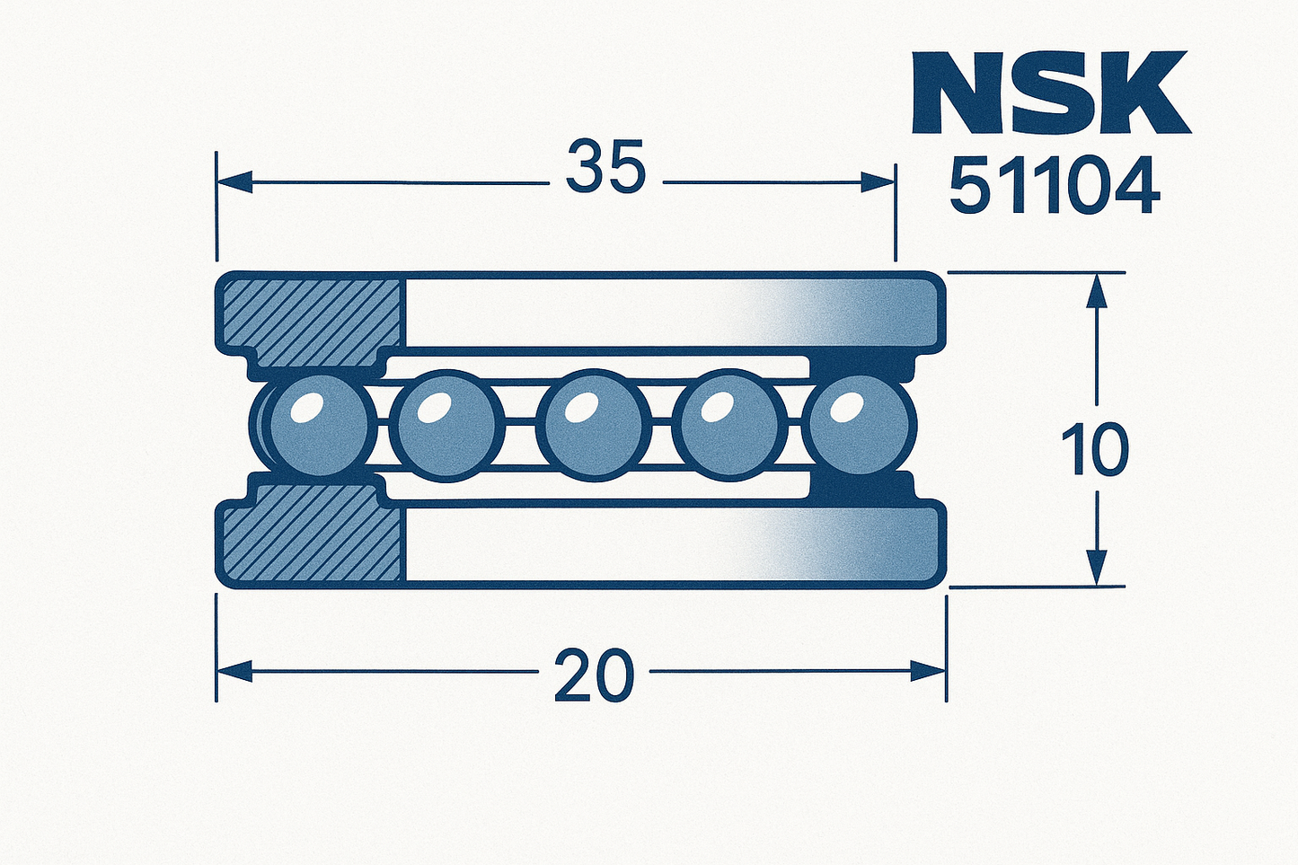NSK 51104 Dimensions Thrust ball bearings